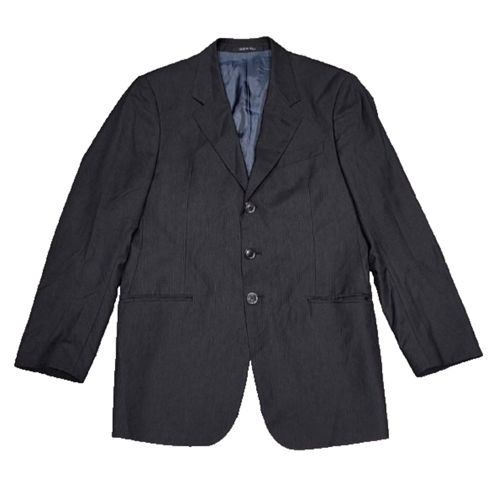 Armani Collezioni Mens Suit Jacket USA Charcoal Grey 40 R Pin Stripe A005793